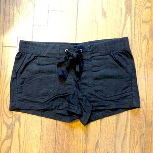 Black summer canvas shorts